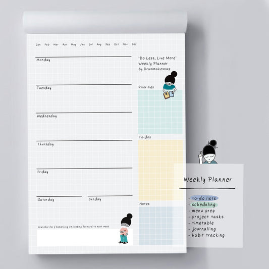 Do Less, Live More | 60 Sheets Weekly Planner