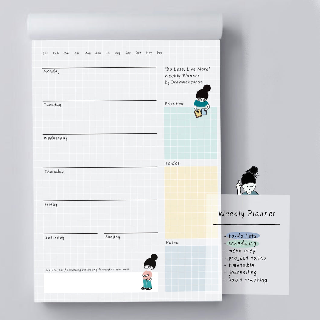 'Do Less, Live More' Weekly Planner